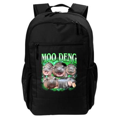 Green Moo Deng Meme Hippo Daily Commute Backpack
