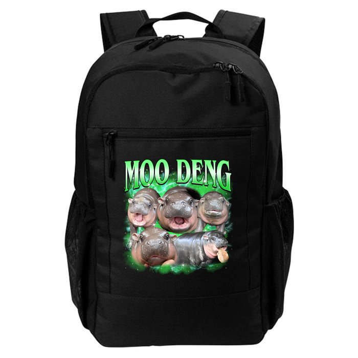 Green Moo Deng Meme Hippo Backpack