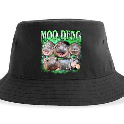 Green Moo Deng Meme Hippo Sustainable Bucket Hat