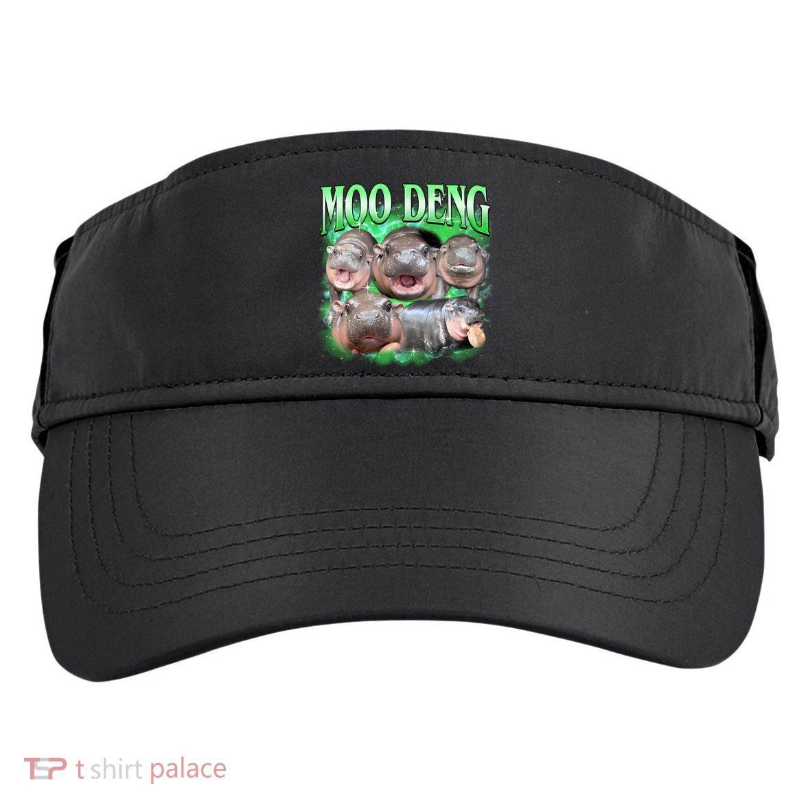 Green Moo Deng Meme Hippo Adult Drive Performance Visor