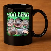 Green Moo Deng Meme Hippo 11oz C Handle Ceramic Mug