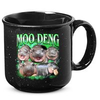 Green Moo Deng Meme Hippo 15oz Campfire Ceramic Mug