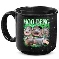 Green Moo Deng Meme Hippo 15oz Campfire Ceramic Mug