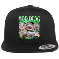 Green Moo Deng Meme Hippo Flatbill Hat