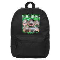 Green Moo Deng Meme Hippo 16 in Basic Backpack