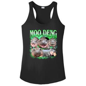 Green Moo Deng Meme Hippo Ladies PosiCharge Competitor Racerback Tank