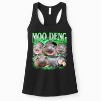 Green Moo Deng Meme Hippo Womens Tank Top