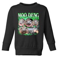 Green Moo Deng Meme Hippo Toddler Sweatshirt