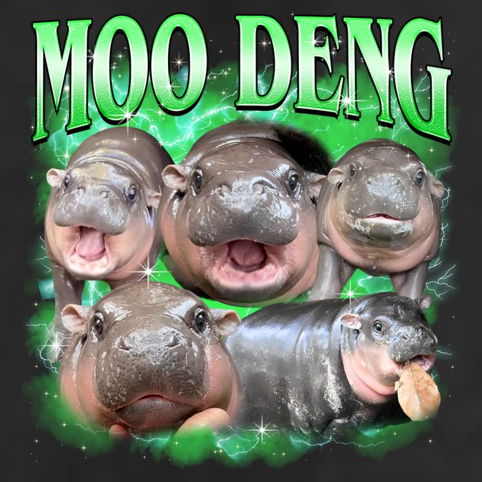 Green Moo Deng Meme Hippo Trucker Hat