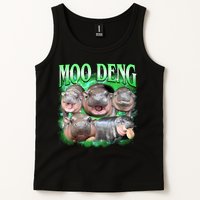 Green Moo Deng Meme Hippo Tank Top