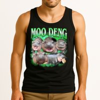Green Moo Deng Meme Hippo Tank Top
