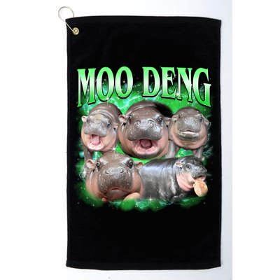 Green Moo Deng Meme Hippo Golf Towel