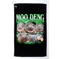 Green Moo Deng Meme Hippo Golf Towel