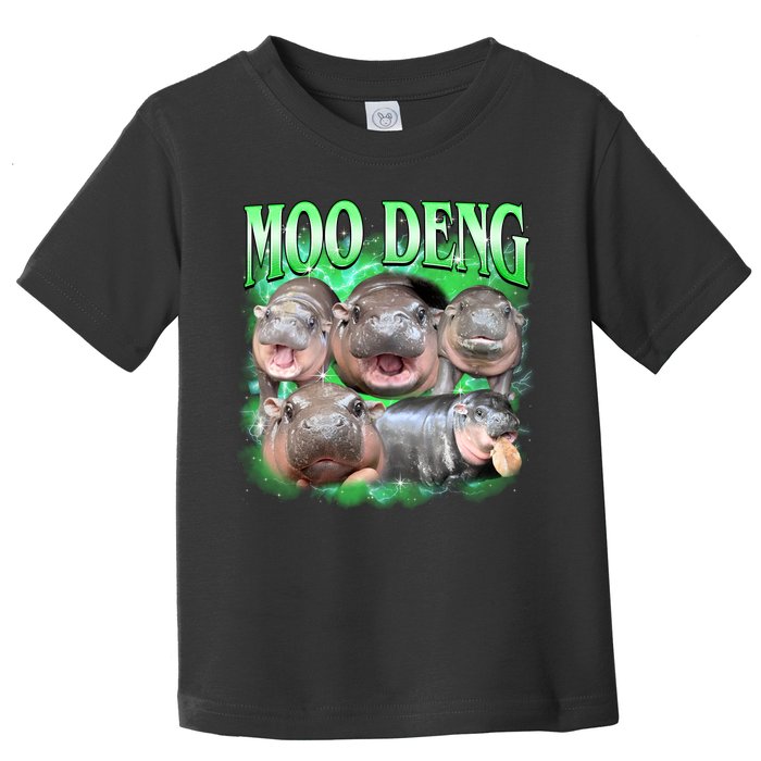 Green Moo Deng Meme Hippo Toddler T-Shirt