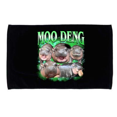 Green Moo Deng Meme Hippo Microfiber Hand Towel