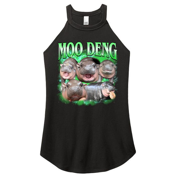 Green Moo Deng Meme Hippo Women's Perfect Tri Rocker Tank