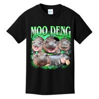 Green Moo Deng Meme Hippo Kids T-Shirt