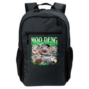 Green Moo Deng Meme Hippo Daily Commute Backpack