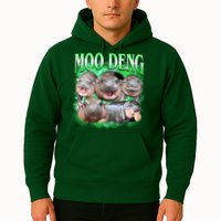 Green Moo Deng Meme Hippo Hoodie