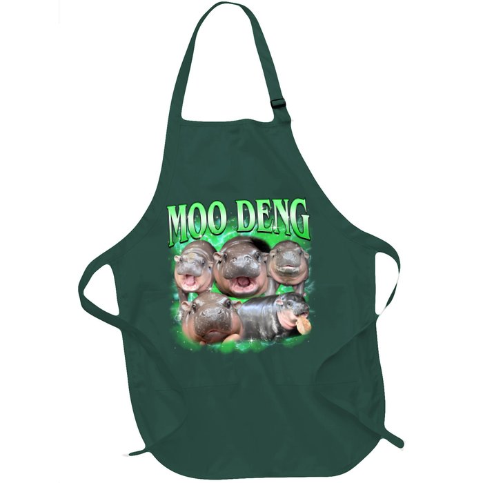 Green Moo Deng Meme Hippo Apron