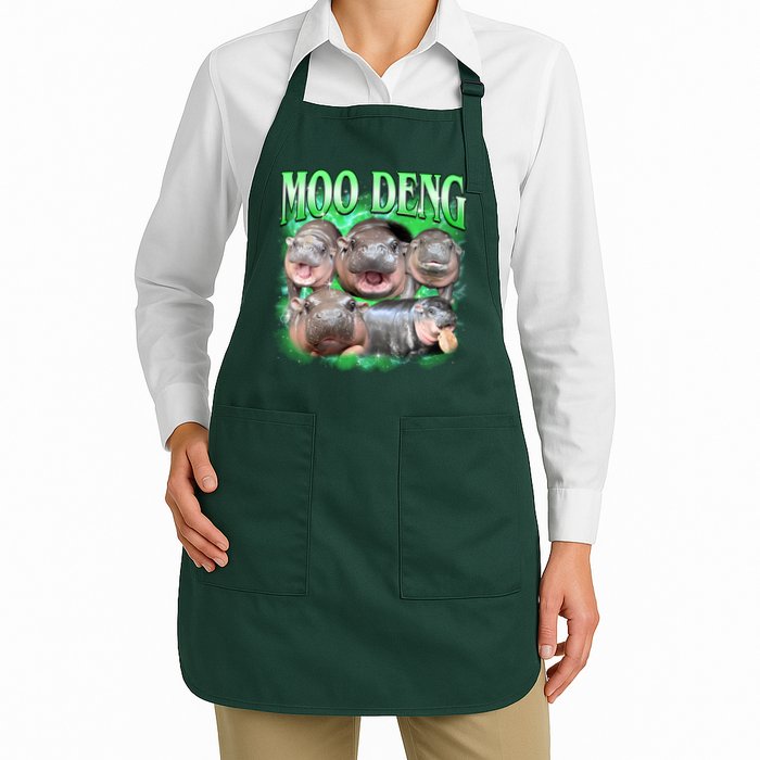 Green Moo Deng Meme Hippo Apron