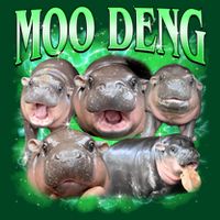 Green Moo Deng Meme Hippo Apron