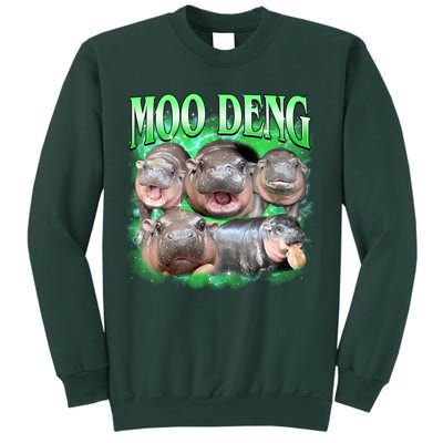 Green Moo Deng Meme Hippo Sweatshirt