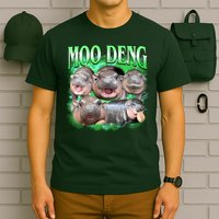 Green Moo Deng Meme Hippo T-Shirt