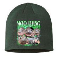 Green Moo Deng Meme Hippo Sustainable Beanie