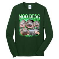 Green Moo Deng Meme Hippo Tall Long Sleeve T-Shirt