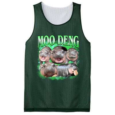 Green Moo Deng Meme Hippo Mesh Reversible Basketball Jersey Tank