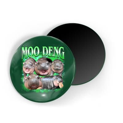 Green Moo Deng Meme Hippo Magnet