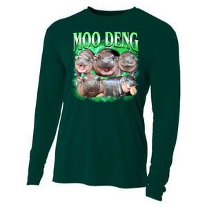 Green Moo Deng Meme Hippo Cooling Performance Long Sleeve Crew