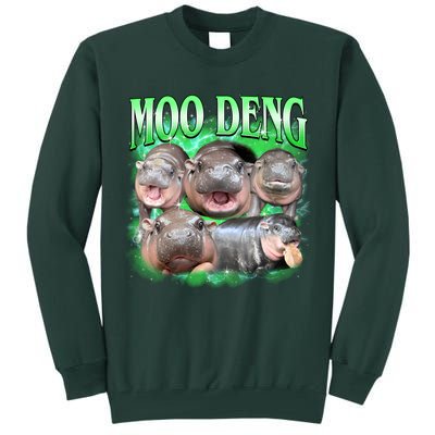 Green Moo Deng Meme Hippo Tall Sweatshirt