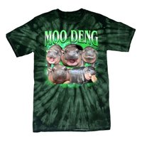 Green Moo Deng Meme Hippo Tie-Dye T-Shirt