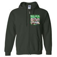 Green Moo Deng Meme Hippo Full Zip Hoodie