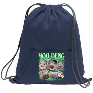 Green Moo Deng Meme Hippo Sweatshirt Cinch Pack Bag