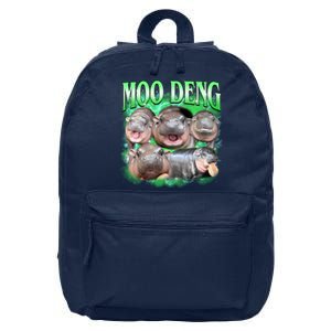 Green Moo Deng Meme Hippo 16 in Basic Backpack