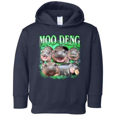 Green Moo Deng Meme Hippo Toddler Hoodie