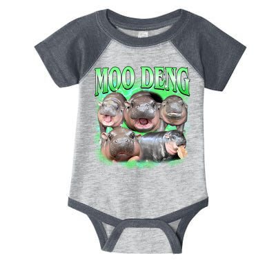 Green Moo Deng Meme Hippo Infant Baby Jersey Bodysuit
