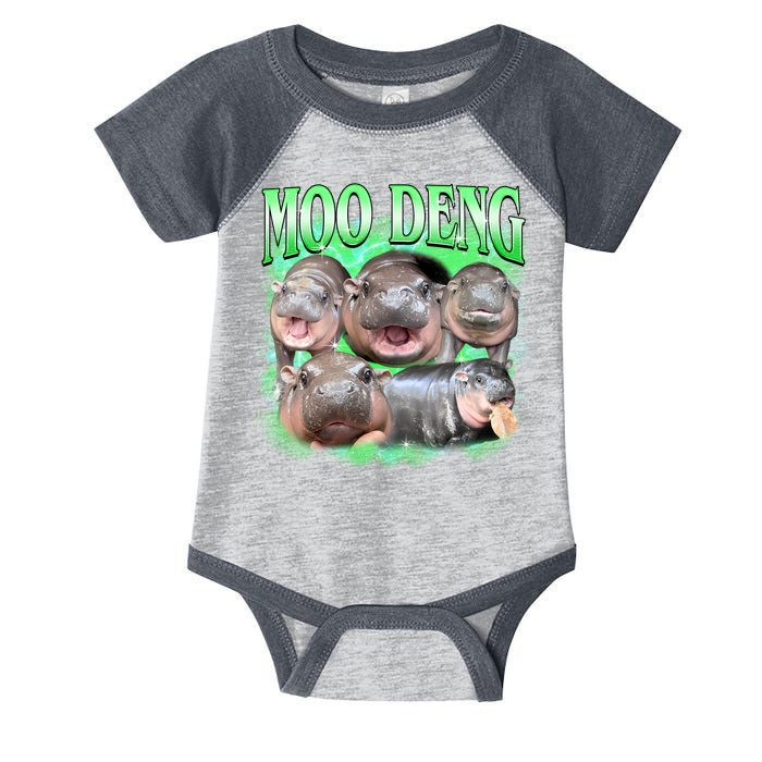 Green Moo Deng Meme Hippo Infant Baby Jersey Bodysuit