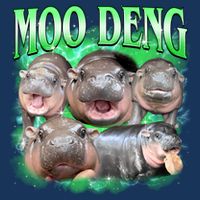 Green Moo Deng Meme Hippo Infant Baby Jersey Bodysuit