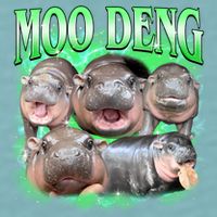 Green Moo Deng Meme Hippo Sueded Cloud Jersey T-Shirt