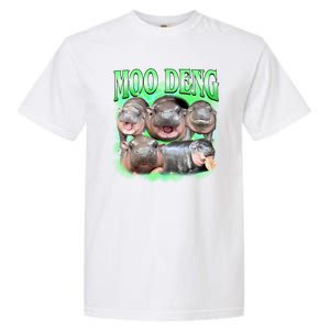 Green Moo Deng Meme Hippo Garment-Dyed Heavyweight T-Shirt