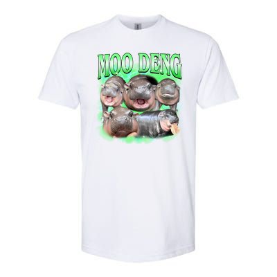 Green Moo Deng Meme Hippo Softstyle® CVC T-Shirt