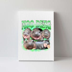 Green Moo Deng Meme Hippo Canvas