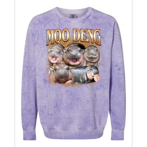 Gold Moo Deng Meme Hippo Funny Colorblast Crewneck Sweatshirt