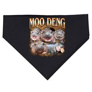 Gold Moo Deng Meme Hippo Funny USA-Made Doggie Bandana