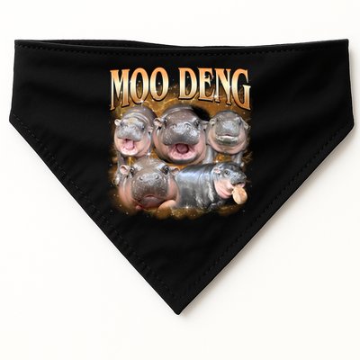 Gold Moo Deng Meme Hippo Funny USA-Made Doggie Bandana