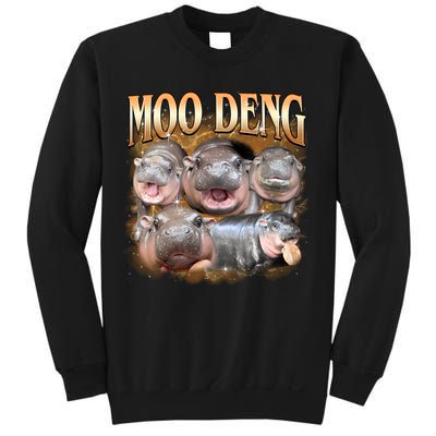 Gold Moo Deng Meme Hippo Funny Sweatshirt